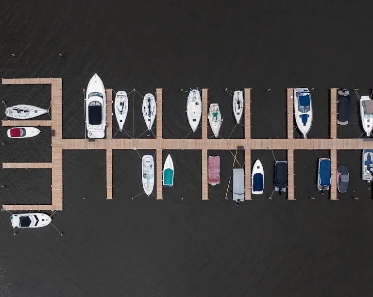 boats docked in a harbor