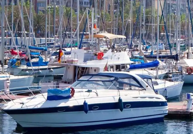 boats docked in a harbor