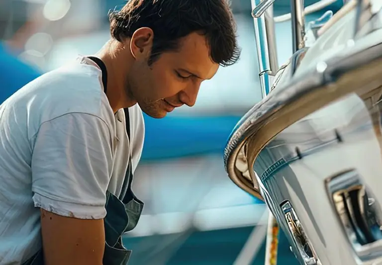 a man working on a boat