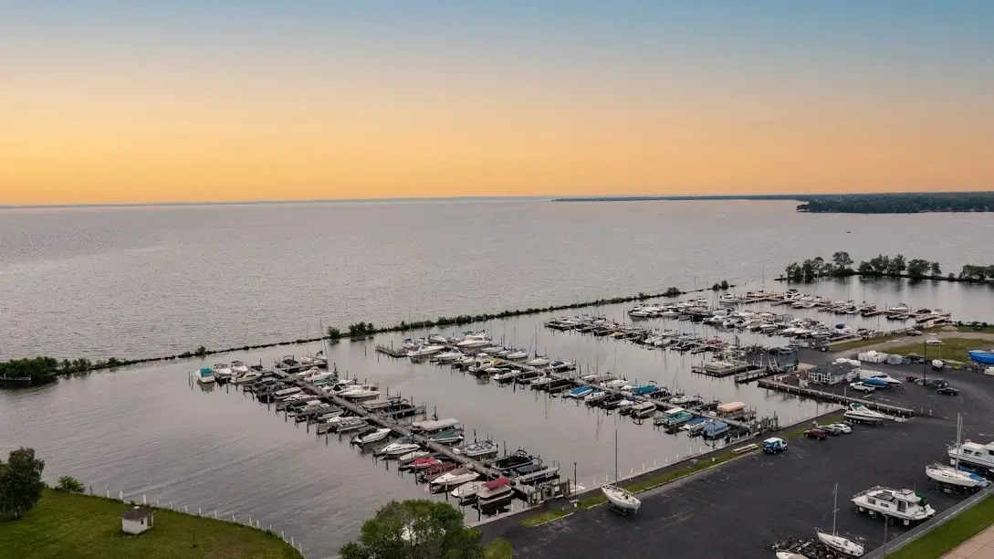 boats docked in a harbor